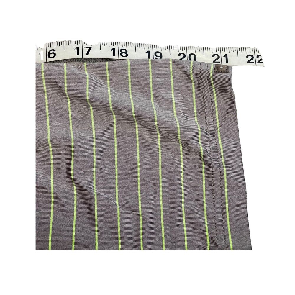 Dunning Polo Shirt Men's Large Gray Green Striped Golf Performance Short Sleeve - Picture 8 of 8